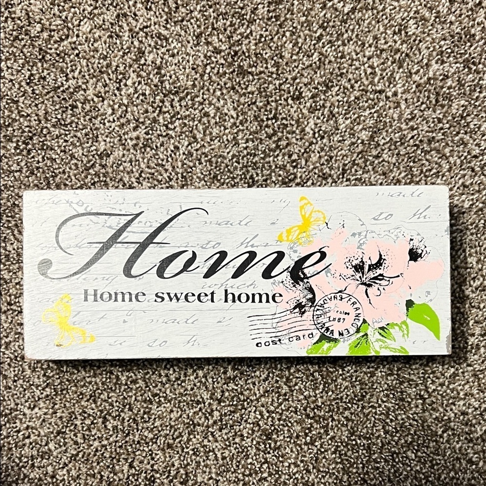 Home Sweet Home Art Poster - Gray and Yellow
